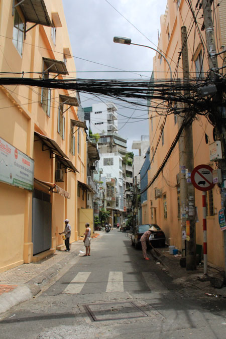 Chinatown street in Saigon, Vietnam
