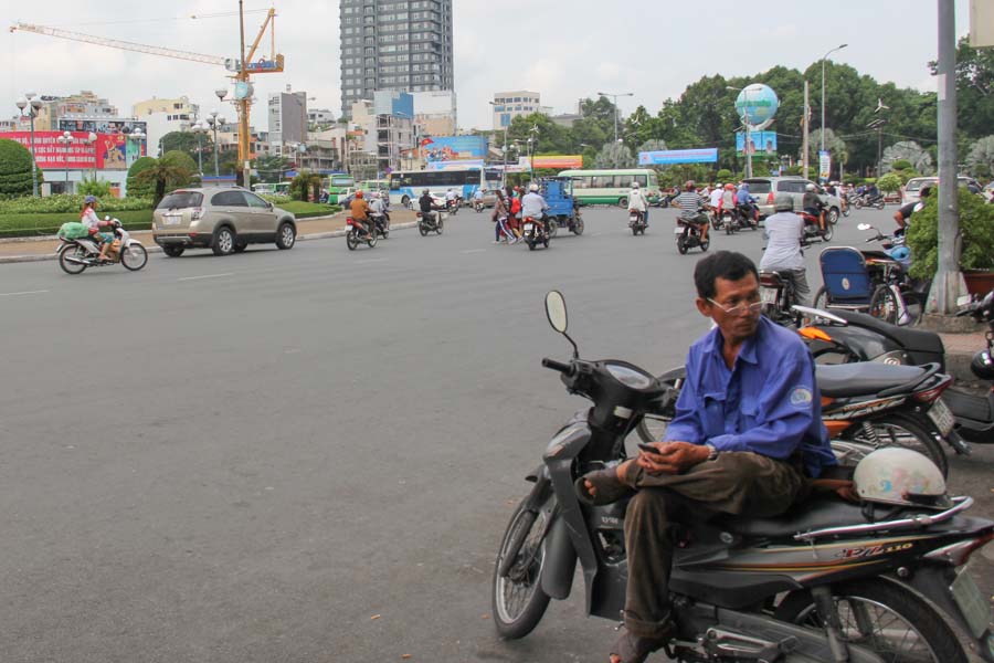 Moto-taxi driver in Vietnam